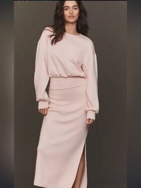 Anthropologie Daily Practice Long Sleeve Maxi Dress - Pink